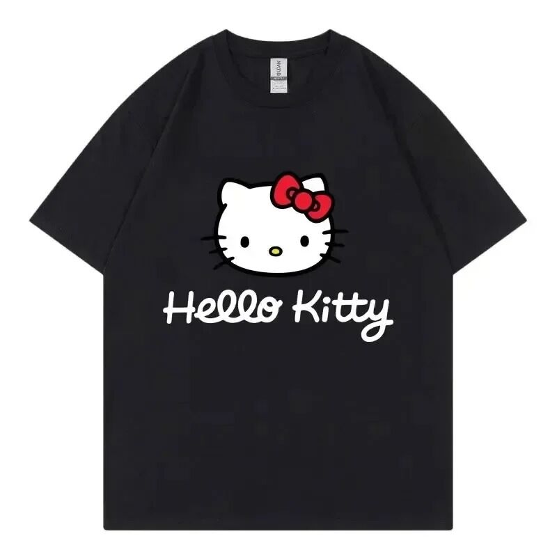 T-shirt Hello Kitty Manches Courtes Noir